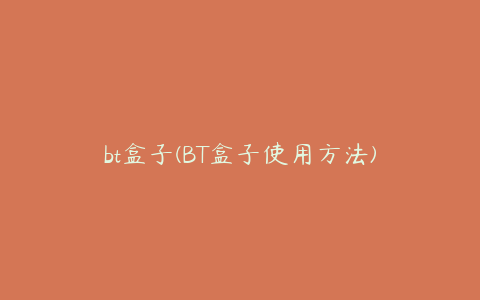 bt盒子(BT盒子使用方法)