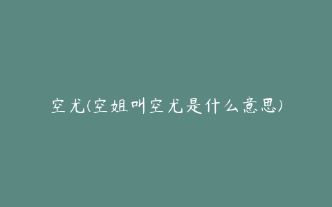 空尤(空姐叫空尤是什么意思)