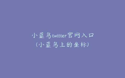 小蓝鸟twitter官网入口(小蓝鸟上的坐标)