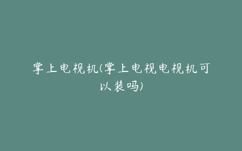 掌上电视机(掌上电视电视机可以装吗)